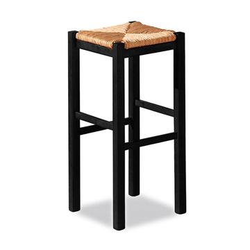 Sgabello artigianale in anilina nero Jago75 ideale per bar enoteche pizzerie