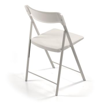 sedia pieghevole Zeta bianca retro