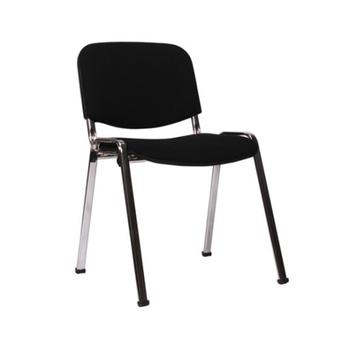 sedia iso cromato tappezzata nero