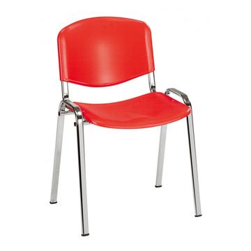 sedia iso cromato plastica rossa