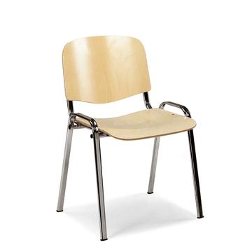 Iso Wood: sedia da attesa metallo cromato